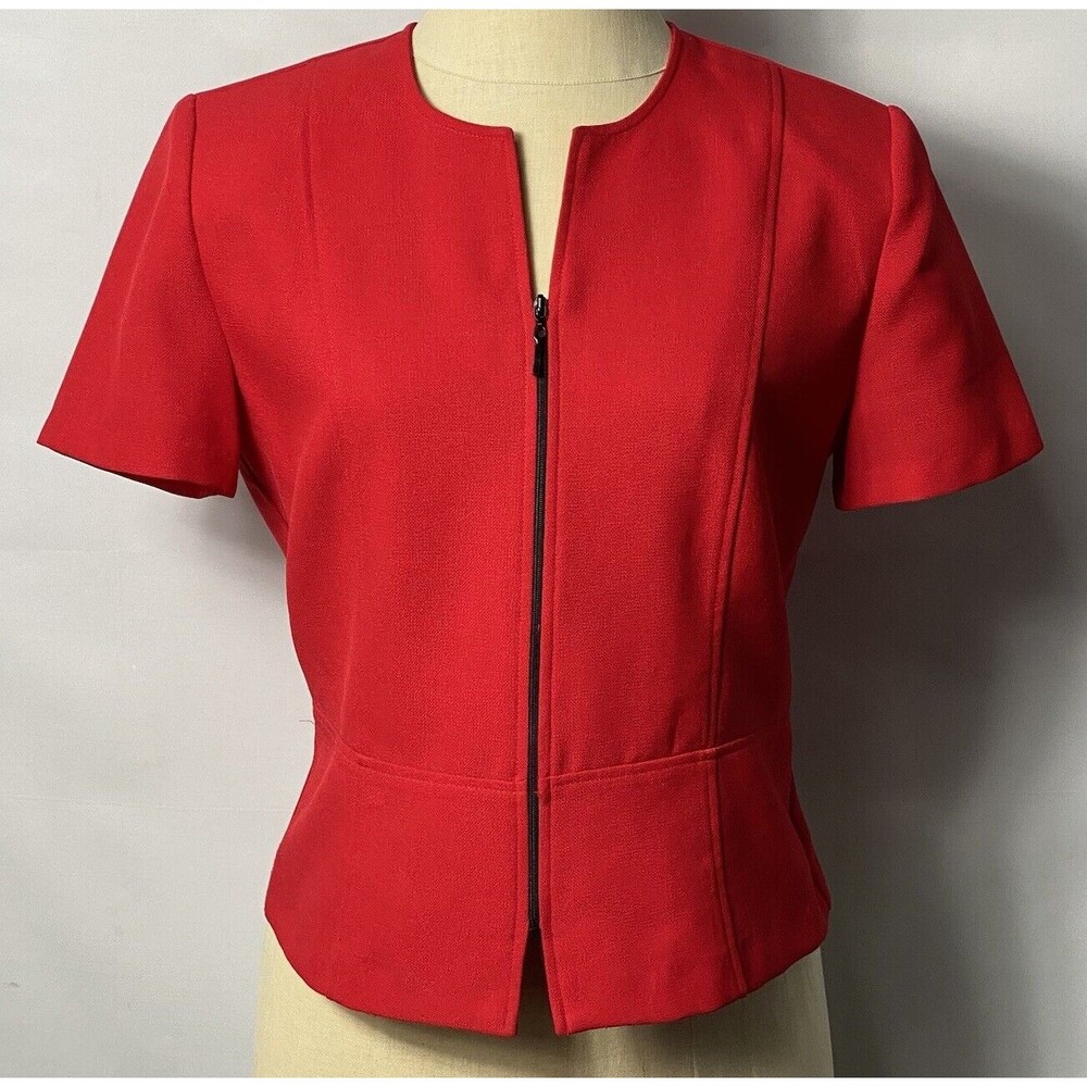 Vintage R&K Red Jacket Women’s Petite Short Sleeves Size 4P
